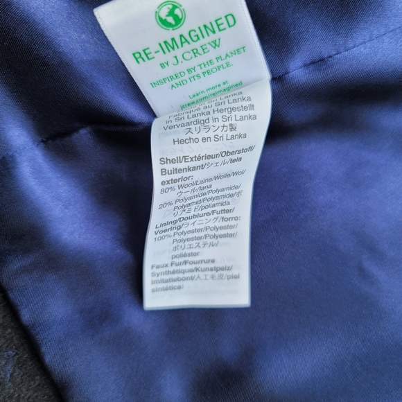 New! J CREW sz 10P 10 Petite Chateau Parka Italian Stadium Wool Black NWT - Picture 12 of 14